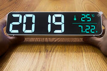 Load image into Gallery viewer, (White-Frame) 10.3 Inches LED Music Alarm Clock, High Contrast Sharp Display Wall Mount/Tabletop Alarm Clock Easy for Vision Impairment