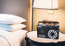 Load image into Gallery viewer, HANNLOMAX HX-601K Portable AM/FM Radio Cassette Recorder with Bluetooth, Records from Built-in Mic or Radio, Headphone Jack, AC/DC Operation. (Black)