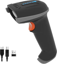 Load image into Gallery viewer, Tera Barcode Scanner Wireless Versatile 2-in-1 (2.4Ghz Wireless+USB 2.0 Wired) with Battery Level Indicator, 328 Feet Transmission Distance Rechargeable 1D Laser Bar Code Reader USB Handheld (Grey)