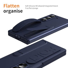 Load image into Gallery viewer, XIMAND for Samsung Galaxy Z Fold 7 Protect Case with Wristband Stand,Bulit-in Screen & Lens Protection Shockproof Full Body Drop Fall Protection.(Blue)
