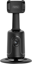 Load image into Gallery viewer, Auto Face Tracking Tripod, 360° Rotation Auto Tracking Phone Holder, No App Required, with Adjustable Lens Stable Base Phone Holder for Vlogs, Live Streaming & Video Chats (Black)