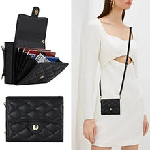 Load image into Gallery viewer, XIMAND for Samsung Galaxy Z Flip 7 Accordion Crossbody Wallet Case, 4 Card Slots, RFID Blocking, and Adjustable Strap - Stylish and Versatile Accessory.(Black)