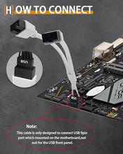 Load image into Gallery viewer, COMeap USB Header Splitter, Motherboard 9 Pin USB 2.0 to Dual 9 Pin Extension Header Cable for PC Computer Internal Motherboard USB Hub White (Pack of 2)