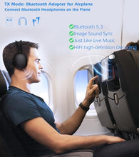 Load image into Gallery viewer, KAIY Airplane Bluetooth Adapter for Headphones, Bluetooth Transmitter for TV PC Headphones, Music Receiver for Home Stereo/Speakers, 3.5mm AUX Jack Wireless Audio Adapter for Car/Boat/Gym