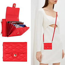 Load image into Gallery viewer, XIMAND for Samsung Galaxy Z Flip 7 Accordion Crossbody Wallet Case, 4 Card Slots, RFID Blocking, and Adjustable Strap - Stylish and Versatile Accessory.(Red)