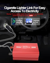Load image into Gallery viewer, YSOLX 600W Power Inverter, DC 12V to 110V AC Car Inverter with Dual USB C/A Fast Car Charger Adapter(Updated)