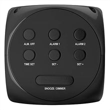Load image into Gallery viewer, HANNLOMAX HX-702C Digital Clock with Dual Alarm, 0.7" Green LED Display. Dual USB Ports (USB-A & Type-C) for Charging, AC Operation only. (Black)