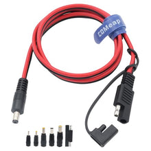 Load image into Gallery viewer, COMeap SAE to DC Adapter for Jackery Solar Panel, 3FT SAE Plug to DC5521 Male Connector Cable with DC 8/6.5/5.5/4.0/3.5(mm) for Solar Generator 14AWG