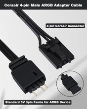 Load image into Gallery viewer, COMeap 4 Pin RGB Adapter for Corsair Commander Core and iCUE Commander CORE XT, 1 to 4 ARGB Splitter Extension Cable Connect to 5V 3-Pin ARGB Devices 19-in