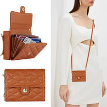 Load image into Gallery viewer, XIMAND for Samsung Galaxy Z Flip 7 Accordion Crossbody Wallet Case, 4 Card Slots, RFID Blocking, and Adjustable Strap - Stylish and Versatile Accessory.(Brown)