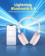 Load image into Gallery viewer, awatrue Kids Bluetooth Headphones, Wireless Headphones with HD ENC Microphone, 50 Hours Playtime, Safe Volume, Type C Fast Charging, Foldable On-Ear Headphone for Children/Teens/Smart Device(Pink)