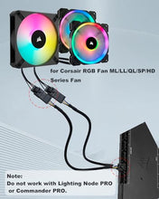 Load image into Gallery viewer, COMeap RGB Splitter for Corsair RGB HUB, Lighting Node Core and iCUE Commander CORE XT, 4 Pin Male to Female Fan Extension Cable for Corsair RGB Fan ML/LL/QL/SP/HD 9-in
