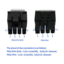 Load image into Gallery viewer, (2-Pack) COMeap PCIE Cable for EVGA, PCIe 8 Pin Male to PCIe 8 Pin (6+2) Male GPU Power Cable for EVGA Power Supply 25-inch(63cm)
