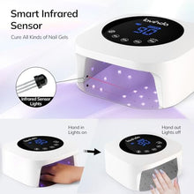 Load image into Gallery viewer, Lavinda UV LED Nail Lamp, Cordless Nail Lamp 54W Rechargeable Nail Dryer Gel Polish Light with Large LCD Display, Professional Gel Curing Lamp with 4 Timer Setting Auto Sensor for Salon and Home