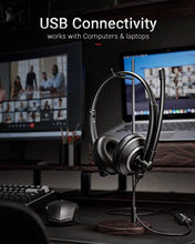 Load image into Gallery viewer, awatrue EH05-U Wired USB Headset with Noise Cancelling Microphone for PC Laptop - Headphones with In-Line Control, Lightweight, Enhanced Sound & MIC Mute