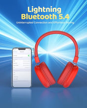 Load image into Gallery viewer, awatrue Kids Bluetooth Headphones, Wireless Headphones with HD ENC Microphone, 50 Hours Playtime, Safe Volume, Type C Fast Charging, Foldable On-Ear Headset for Children/Teens/Smart Device (Red)