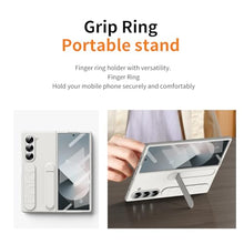 Load image into Gallery viewer, XIMAND for Samsung Galaxy Z Fold 7 Protect Case with Wristband Stand,Bulit-in Screen & Lens Protection Shockproof Full Body Drop Fall Protection.(White)