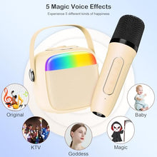 Load image into Gallery viewer, HWWR Karaoke Machine for Kids, Birthday Gifts for Girls, Toys for 4, 5, 6, 7, 8, 9, 10, 12 Year Old, Mini Portable Bluetooth Speaker with 2 Microphones, Teens Gifts Singing Machine for Home Party