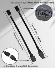 Load image into Gallery viewer, COMeap 4 Pin RGB Adapter for Corsair Commander Pro, RGB Hub, Commander Core XT and Lighting Node Pro, 4pin RGB Splitter Sleeved Cable, Connect to 5V 3-Pin ARGB Devices 7-in (Pack of 2