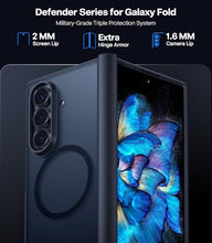 Load image into Gallery viewer, TORRAS Magnetic Shockproof for Samsung Galaxy Z Fold 7 Case with a Slot & Screen Protector, Fit for MagSafe, Mil-Grade Hinge Protection, Translucent Slim Case for Samsung Z Fold 7 Case, Black
