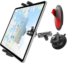 Load image into Gallery viewer, Wukanleng Windshield Car Tablet Holder with Aluminum Arm, Dashboard Tablet Mount with Suction Cup for Truck Car SUV Business Vehicle Fits iPad Pro 13/12.9/Air/Mini, Galaxy Z Fold, 4-13" Devices
