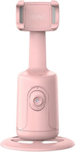 Load image into Gallery viewer, Auto Face Tracking Tripod, 360° Rotation Auto Tracking Phone Holder, No App Required, with Adjustable Lens Stable Base Phone Holder for Vlogs, Live Streaming & Video Chats (Pink)