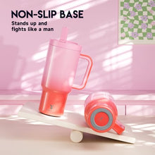 Load image into Gallery viewer, Meoky 32 oz Tumbler with Handle and Flip Straw, 100% Leakproof Tumbler with Lid and Straw, Stainless Steel Insulated Cup, Cupholder Friendly, Keeps Cold for 24 Hours (Flamingo)