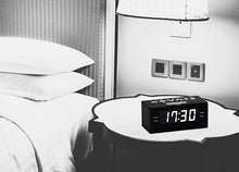 Load image into Gallery viewer, HANNLOMAX HX-144CR Alarm Clock Radio, PLL AM/FM Radio, 1.2" LED Display, Digital Clock with Dual Alarm, AC Operation only. (Black_White LED)