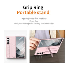 Load image into Gallery viewer, XIMAND for Samsung Galaxy Z Fold 7 Protect Case with Wristband Stand,Bulit-in Screen & Lens Protection Shockproof Full Body Drop Fall Protection.(Pink)