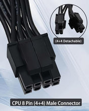 Load image into Gallery viewer, COMeap CPU Cable for Corsair PSUs, CPU 8 Pin Male to Dual CPU 8 Pin (4+4 Detachable) Male EPS-12V Motherboard Power Adapter for Thermaltake ARESGAME Power Supply 27-inch(69cm)