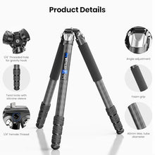 Load image into Gallery viewer, Carbon Fiber Tripod for Camera, Heavy Duty Tripod, Professional Camera Tripod Monopod with Center Column, 10-Layer Carbon Fiber Tube, WEYLLAN GX9 Max Tube Dia 40mm for DSLR Camera Telephoto Lens