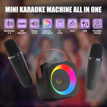 Load image into Gallery viewer, ZERFUN Mini Karaoke Machine Microphone for Kids Adults, Wireless Microphones Rechargeable with Bluetooth Speaker, Toys Gifts Presents for Girls Boys Toddler Birthday Christmas, Black