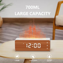 Load image into Gallery viewer, ClocTeck Flame Diffuser Humidifier, 700ml Large Fire Diffuser Humidifier for Desk, Full-Color Adjustable, Time & Humidness Display, 26dB Quiet, Cool Mist Diffuser, Essential Oil Diffuser for Bedroom