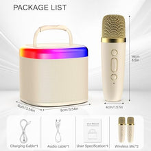 Load image into Gallery viewer, HWWR Mini Karaoke Machine for Kids, Mini Bluetooth Speaker with 2 Wireless Microphones for Kids Singing Home Party, 2025 Popular Birthday Gifts Toys for Girls Boys Age 3-12+