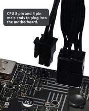 Load image into Gallery viewer, COMeap 8 Pin to 4 Pin CPU Power Adapter, CPU 8 Pin ATX 4 Pin Male Converter Extension Cable for Motherboard 9.5-inch(24cm)