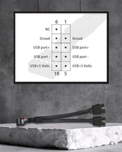 Load image into Gallery viewer, COMeap USB Header Splitter, Motherboard 9 Pin USB 2.0 to Dual 9 Pin Extension Header Cable for PC Computer Internal Motherboard USB Hub (Pack of 2)