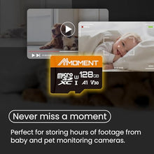 Load image into Gallery viewer, MMOMENT 128GB Micro SDXC Card, A1, UHS-I, U3, V30, Class10 Compatible, Read Speed Up to 95 MB/s,Write Speed Up to 60 MB/s, SD Adapter Included