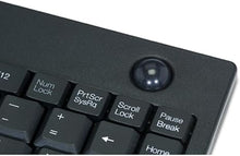Load image into Gallery viewer, Adesso WKB-3100UB Wireless Mini Trackball Keyboard - Compact 87-Key Layout, Built-in 800 DPI Optical Trackball, 24GHz RF Wireless Technology, USB Interface, 30-Foot Range