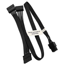 Load image into Gallery viewer, COMeap SATA Power Cable for EVGA PSUs, 6 Pin to 3X 15 Pin SATA Hard Drive Adapter Splitter for Some Specific Types of EVGA Power Supply 20-in(50cm)