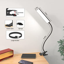 Load image into Gallery viewer, RAOYI LED Desk Lamp, 5W USB Clip on Light Eye-Caring Reading Clamp Table Lamp with 48 LEDs Flexible Gooseneck, 3 Color Modes and 14 Brightness Levels for Office Bedroom Study (Black)