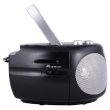 Load image into Gallery viewer, HANNLOMAX HX-323CD Portable CD Player, AM/FM Radio, Cassette Recorder, Records from CD or Radio, Headphone Jack, AC/DC Dual Power Source. (Black)