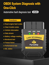 Load image into Gallery viewer, FlyroadUp OBD2 Scanner Bluetooth for iPhone iOS Android OBDII Diagnostic Scan Tool Code Reader Clear Error Code Car Performance Test Exclusive APP