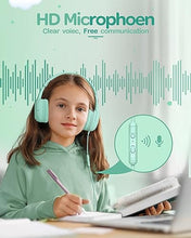 Load image into Gallery viewer, awatrue Kids Headphones for School Toddler Wired with Microphone Plug in Bulk Boys Headset Girls 3+ Year Old Green