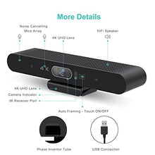 Load image into Gallery viewer, RayBit 4K Pro Audio and Video Conference Room Camera with Remote Control for Windows TV, AI-Powered HD Webcam with Microphone & Speaker for Desktop Computer/PC/Monitor/Laptop/Teams/Zoom/Skype