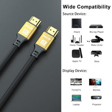 Load image into Gallery viewer, jojobnj HDMI Cable 35ft, 4K@60Hz, 18Gbps High Speed HDMI 2.0 Cord, Ultra HD,Ethernet Audio Return,Video 4K,1080p,3D,Arc, HDR Compatible with Xbox,PS5/PS4,HDTV,Laptop ect(Gold)