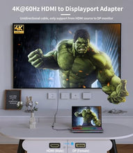 Load image into Gallery viewer, SWITCHFLUX HDMI to Displayport Adapter, 4K@60Hz Active HDMI Male to DP Female Converter Adapter High Speed HDCP 2.2 Cable for PC,NVIDIA,AMD,NS,PS4/5,Xbox One/Series X (8.66 in)