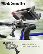 Load image into Gallery viewer, Wukanleng Motorcycle Phone Tablet Mount for 3/4"-11/4" Handlebar, Dual Protection Bike Tablet Holder Fits 4-11" Devices, Bicycle Scooter Handlebar Clamp for iPad Pro/Air/Mini, Galaxy Tab Z Fold