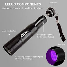 Load image into Gallery viewer, LELUOHQ Black UV Handheld Flashlights,9 LED Mini Light 395nm,Portable Pet Stain Detector for Pet Urine,Bed Bugs