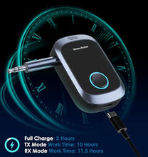 Load image into Gallery viewer, Bluetooth AUX Adapter for Car, Bluetooth Car Adapter for Music & Handsfree Call, Wireless Audio Receiver for Home Stereo Volume Control, 11H Battery Life Music Receiver KAIY