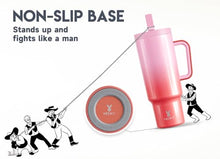 Load image into Gallery viewer, Meoky 40 oz Tumbler with Handle and Flip Straw, 100% Leakproof Tumbler with Lid and Straw, Stainless Steel Insulated Cup, Cupholder Friendly, Keeps Cold for 34 Hours (Flamingo)